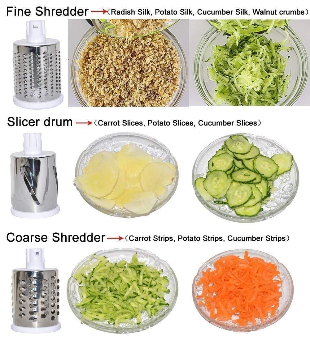 Rotary Drum Vegetable Grater & Slicer